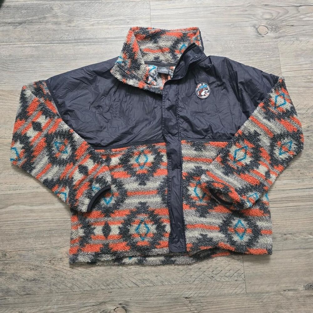 Buc-ee's fleece with pufffer western pullover jacket Size L